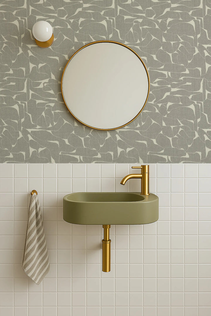 Quartz - Raw Linen Wallpaper by Bohemian Bungalow