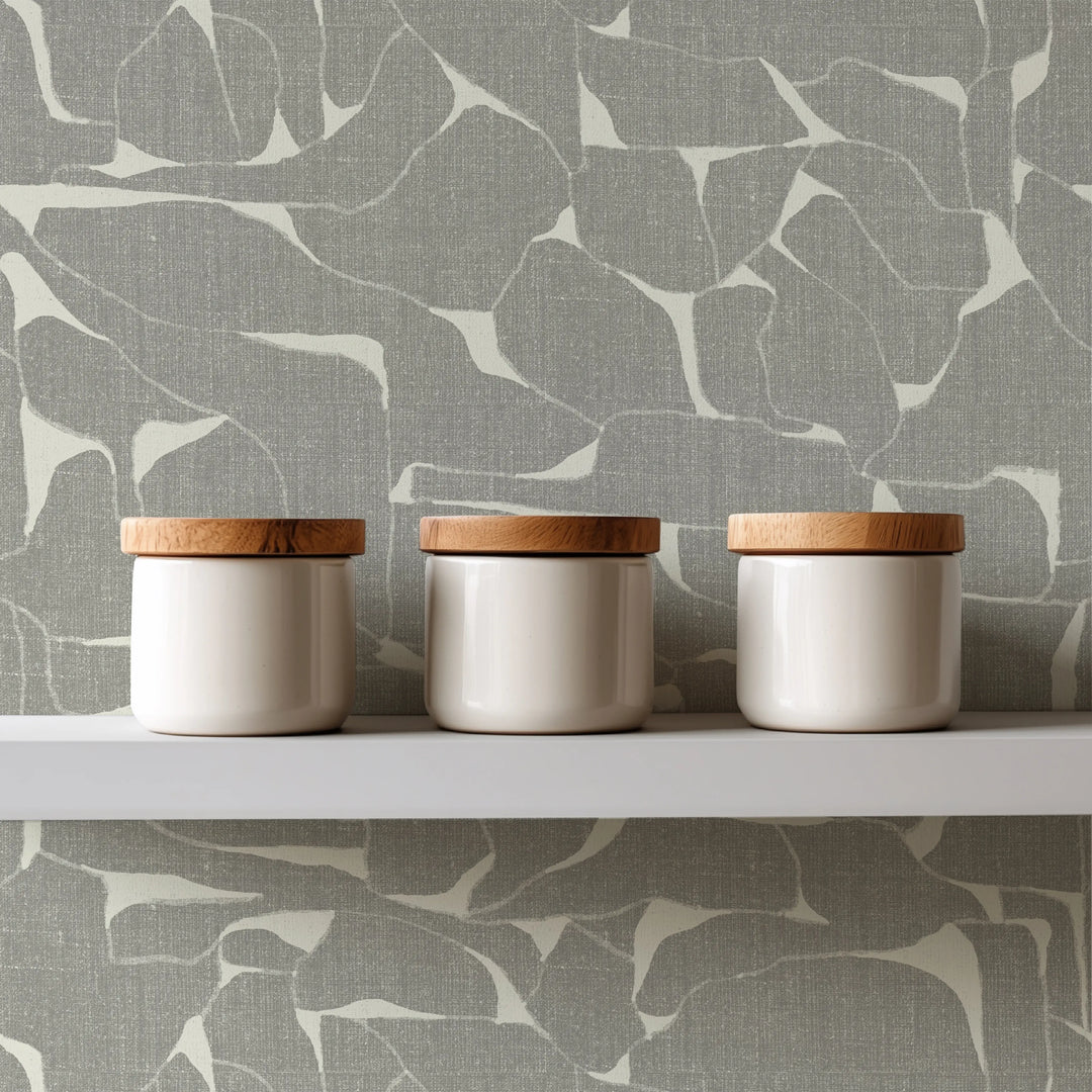 Quartz - Raw Linen Wallpaper by Bohemian Bungalow