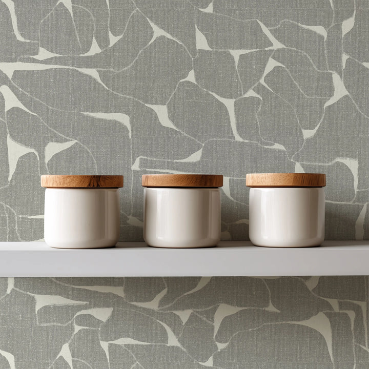 Quartz - Raw Linen Wallpaper by Bohemian Bungalow