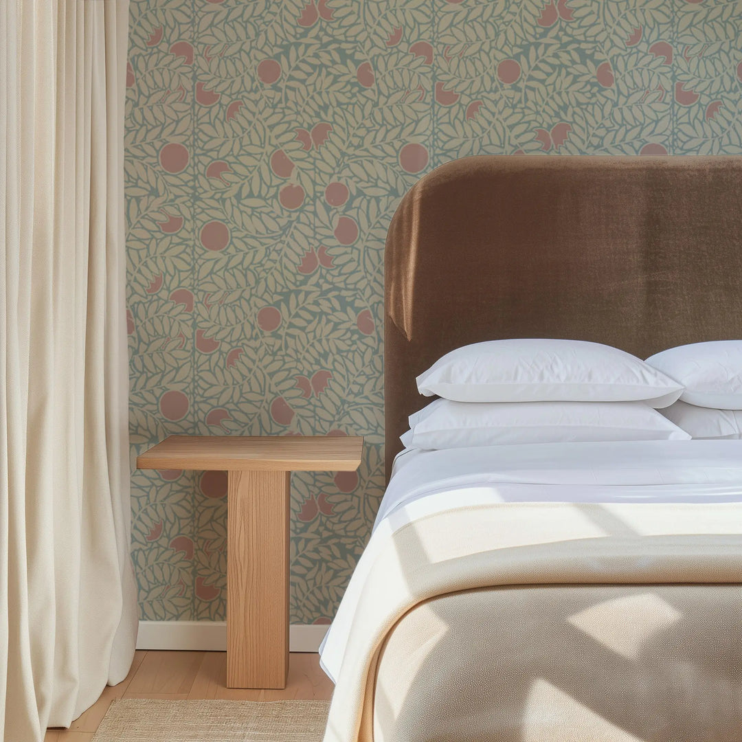 Orange Grove - Harvest Orange Floral Wallpaper