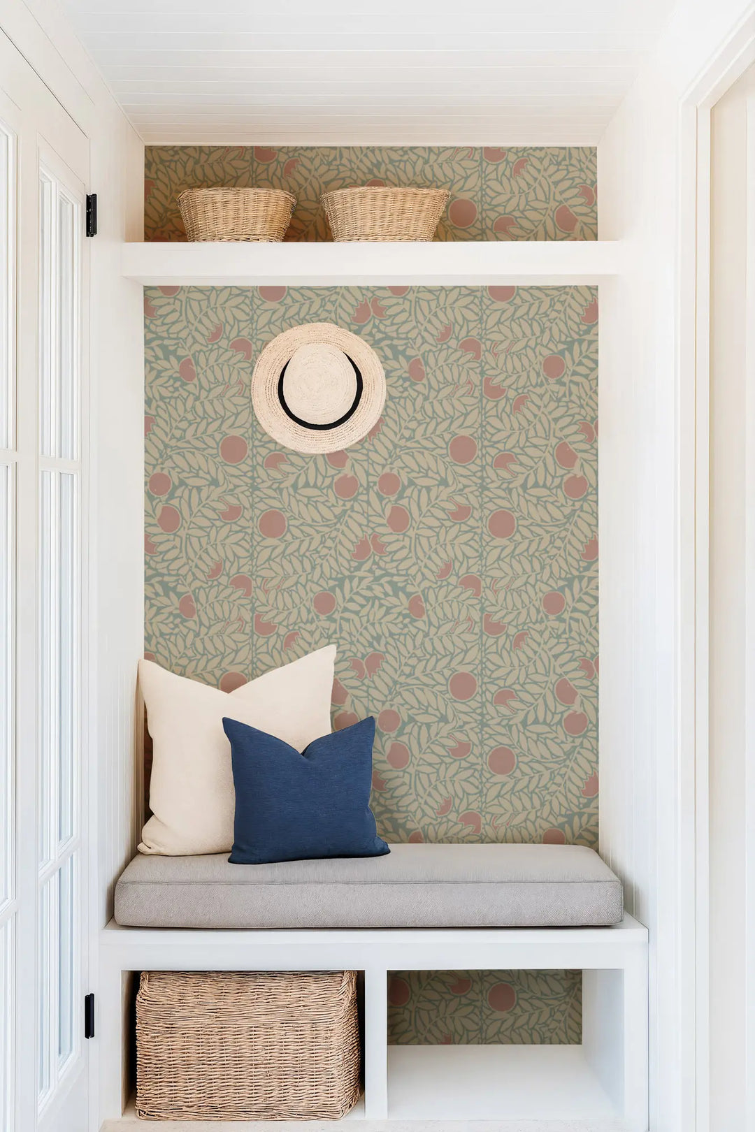 Orange Grove - Harvest Orange Floral Wallpaper