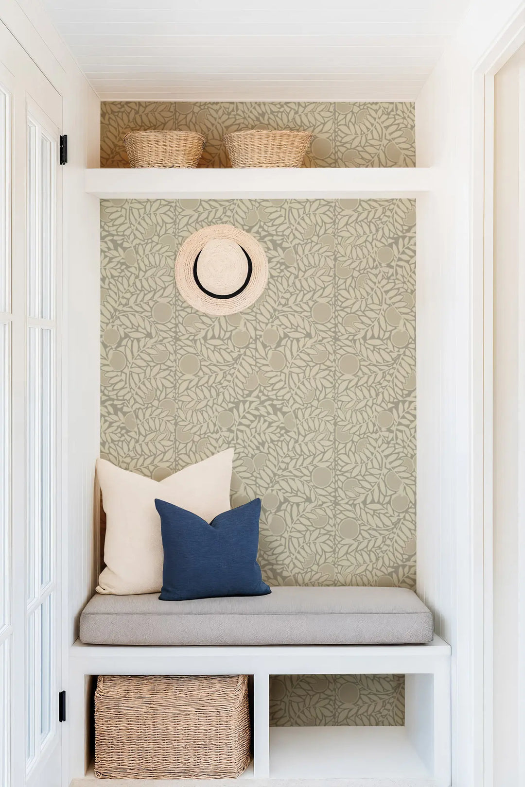 Orange Grove - Walnut Floral Wallpaper