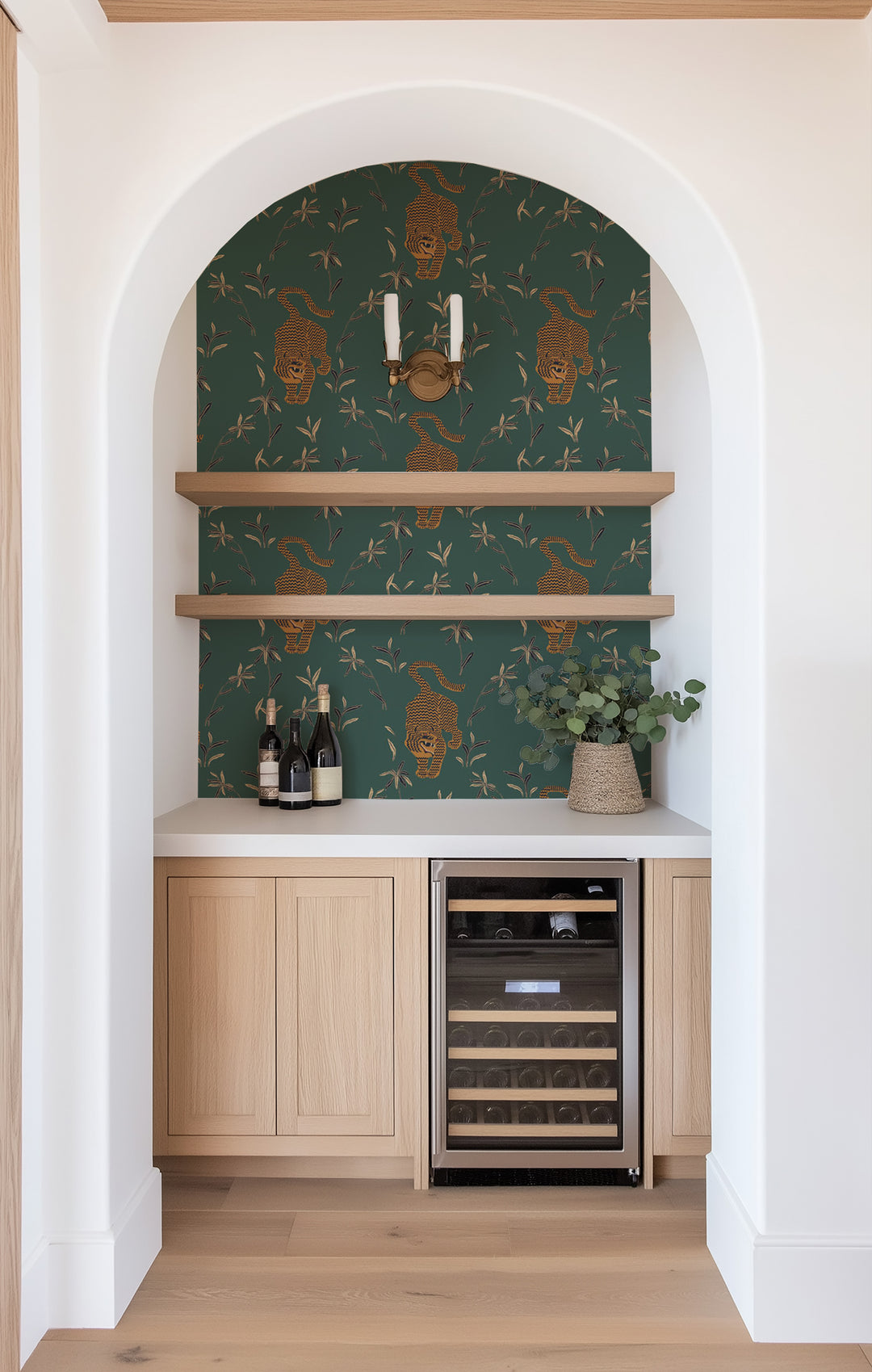 Stalking Tiger - Spruce Green Wallpaper