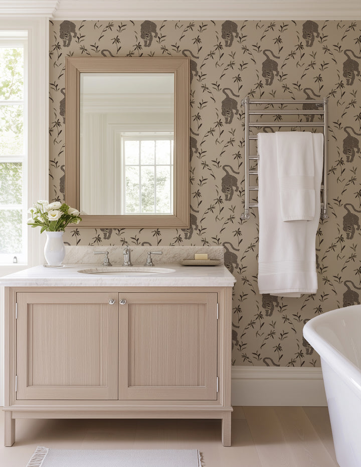 Stalking Tiger - Almond Wallpaper