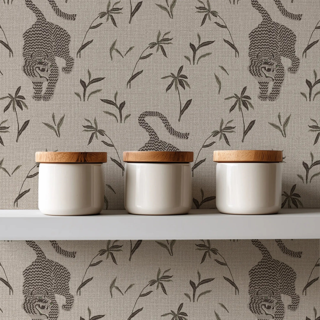 Stalking Tiger Almond Grasscloth