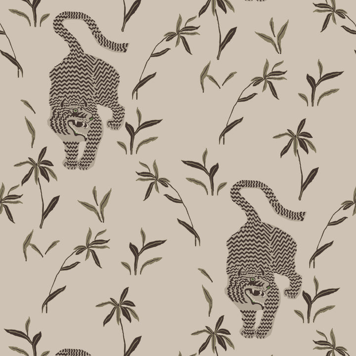 Stalking Tiger - Almond Wallpaper