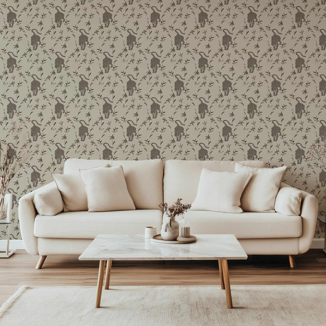 Stalking Tiger - Almond Wallpaper