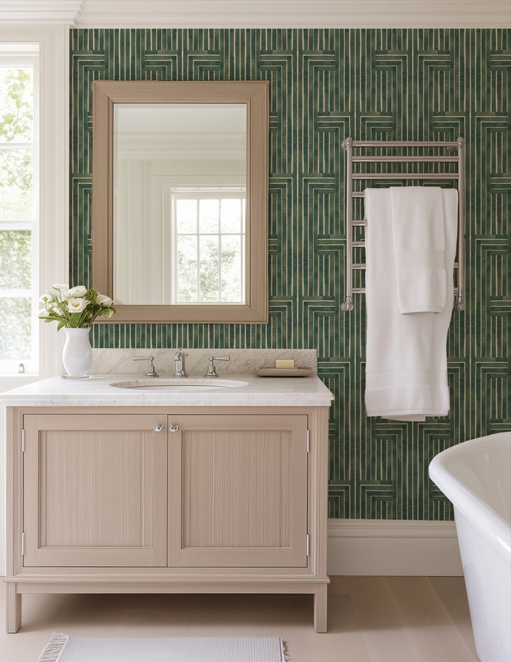 Chiseled -  Emerald Wallpaper