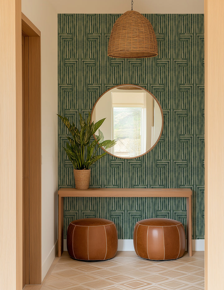 Chiseled -  Emerald Wallpaper