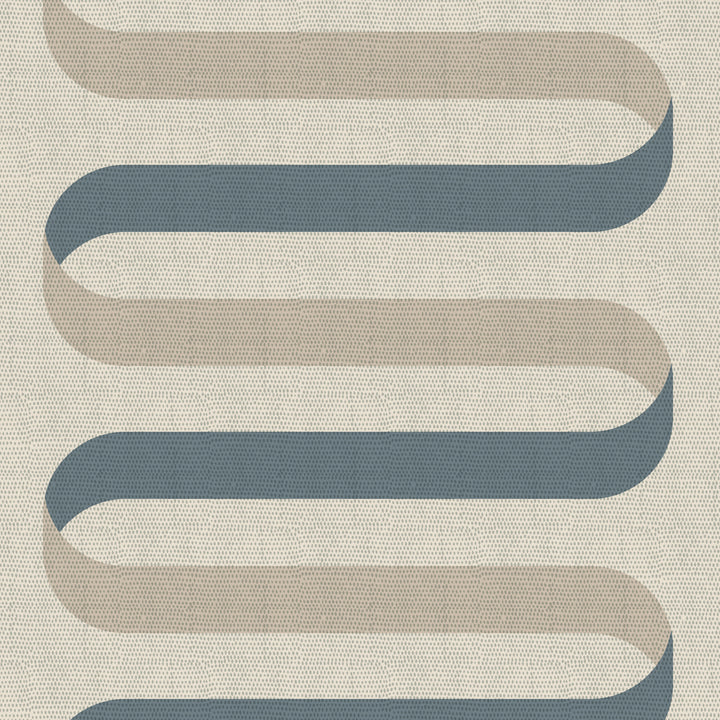 Folding Ribbon - Cotton Slate Wallpaper