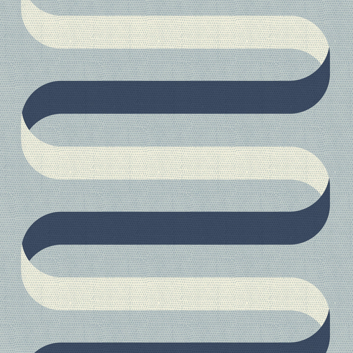 Folding Ribbon - Lacquered Blues Wallpaper
