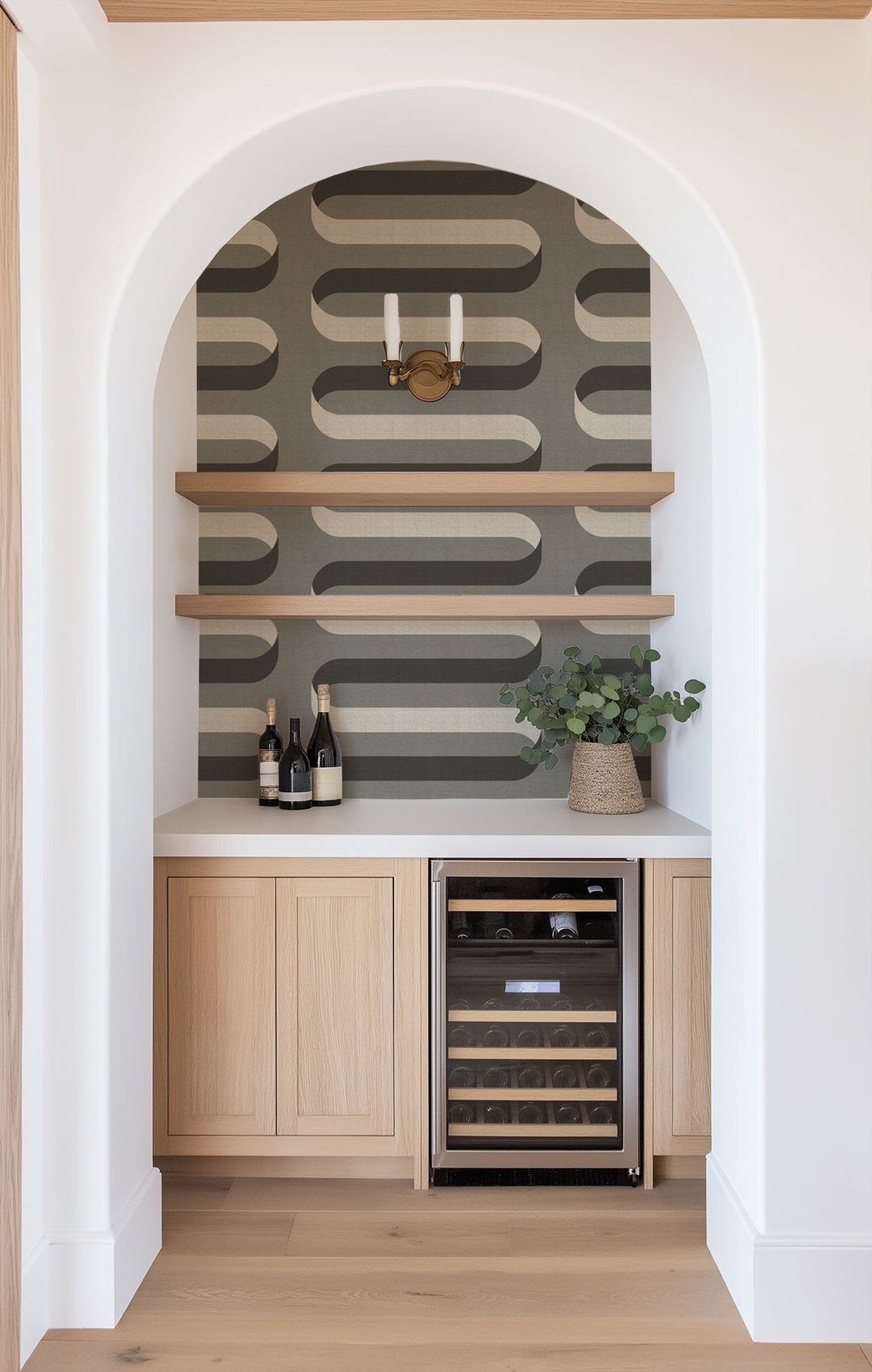 Folding Ribbon - Smoky Umber Wallpaper