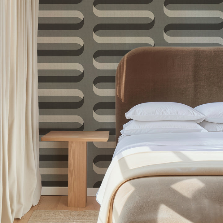 Folding Ribbon - Smoky Umber Wallpaper