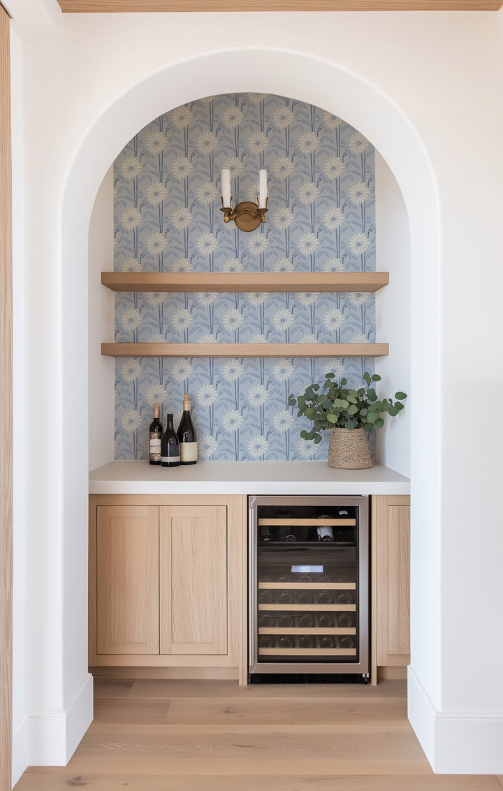 Woodland Bloom - Porcelain Blue Floral Wallpaper
