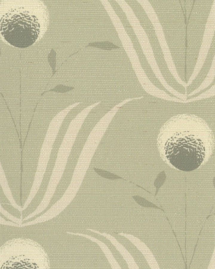 Spring Bloom Seafoam Green Grasscloth