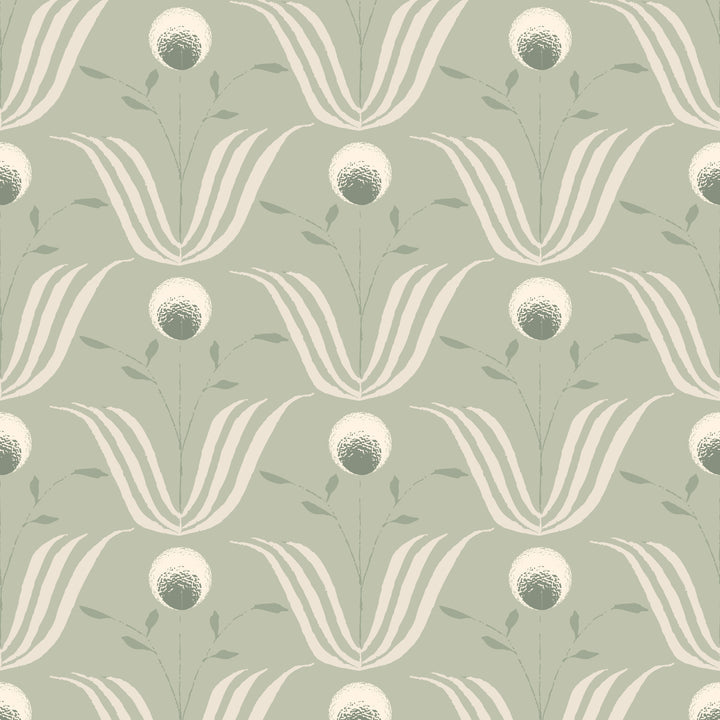 Spring Bloom - Seafoam Green Wallpaper