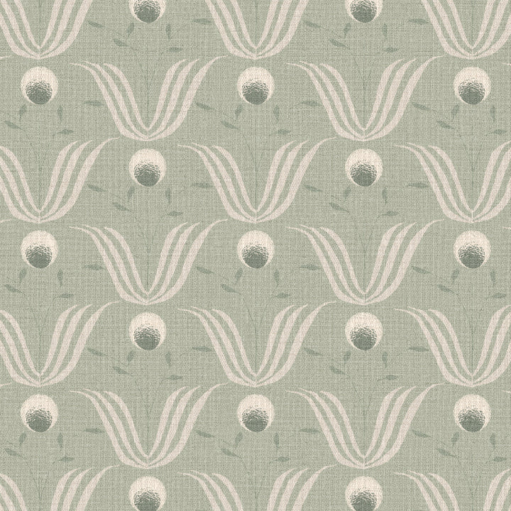 Spring Bloom Seafoam Green Grasscloth