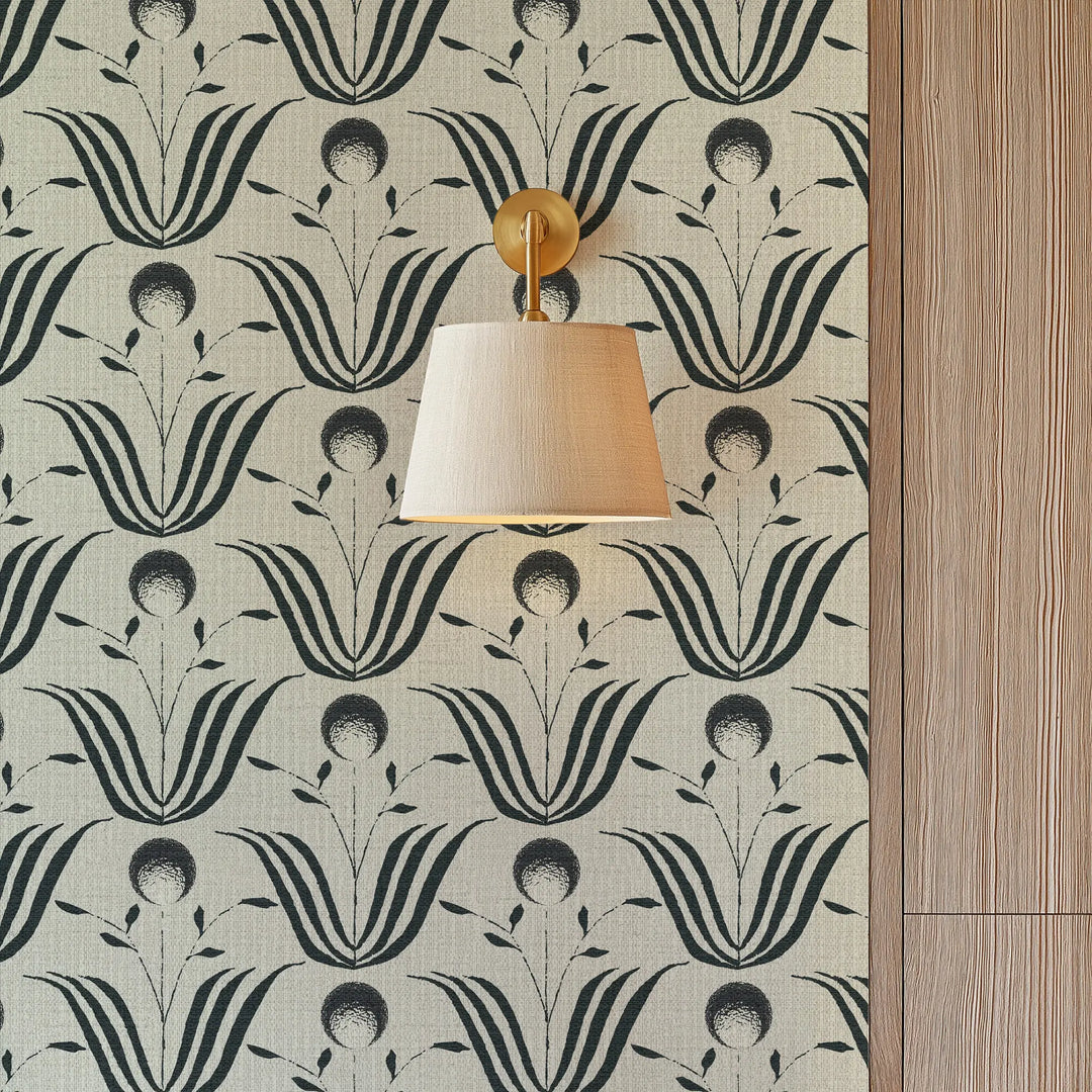 Spring Bloom Shell White Grasscloth
