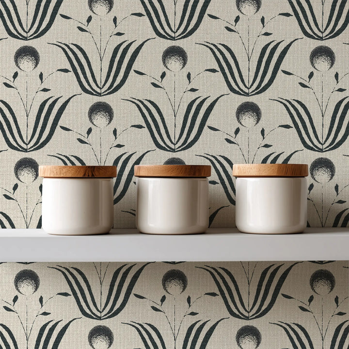 Spring Bloom Shell White Grasscloth