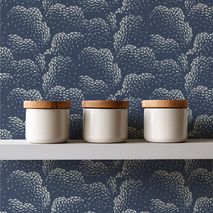 Clouds - Lacquered Blues Wallpaper