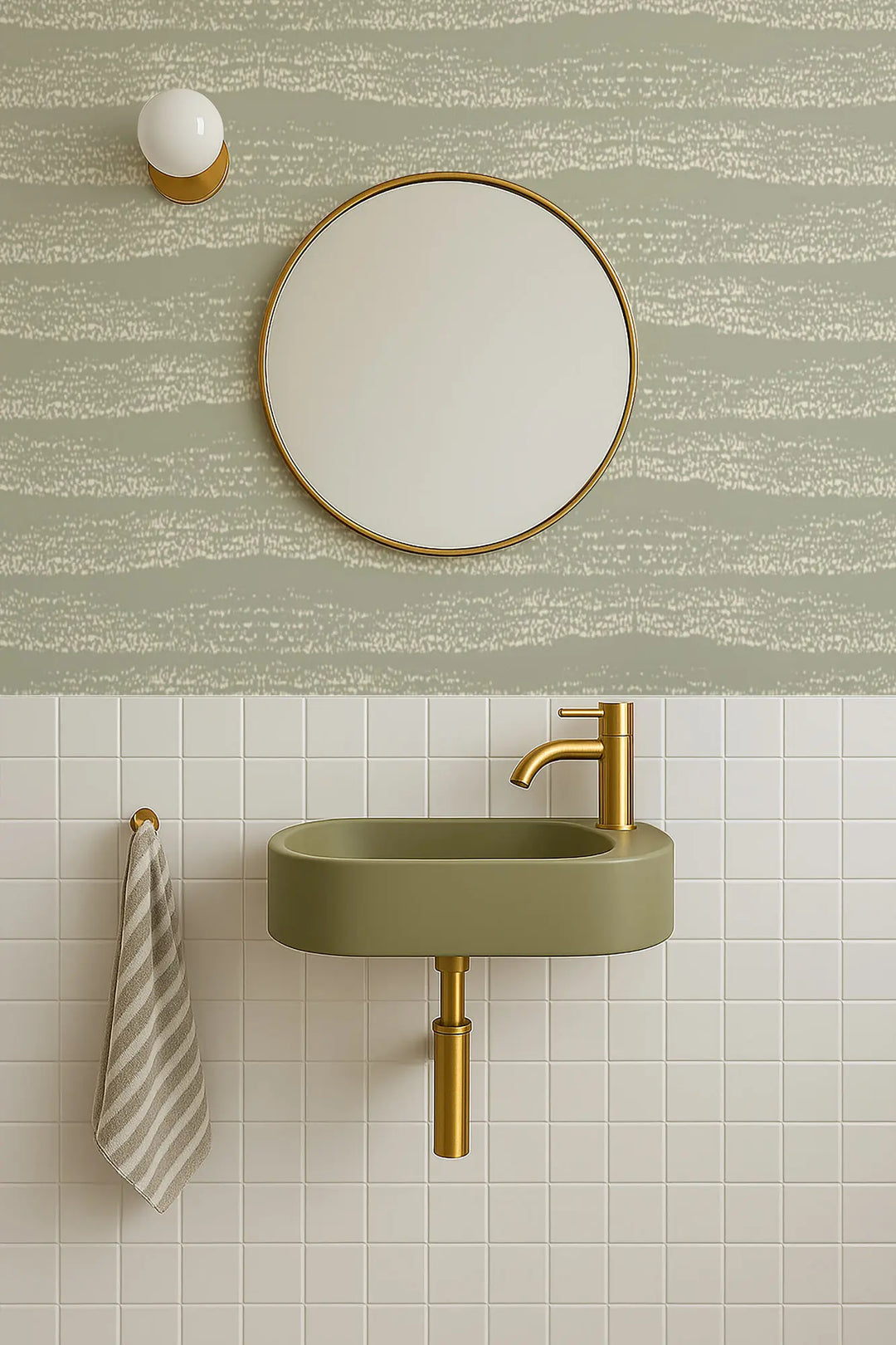 Reflections - Pale Green Wallpaper