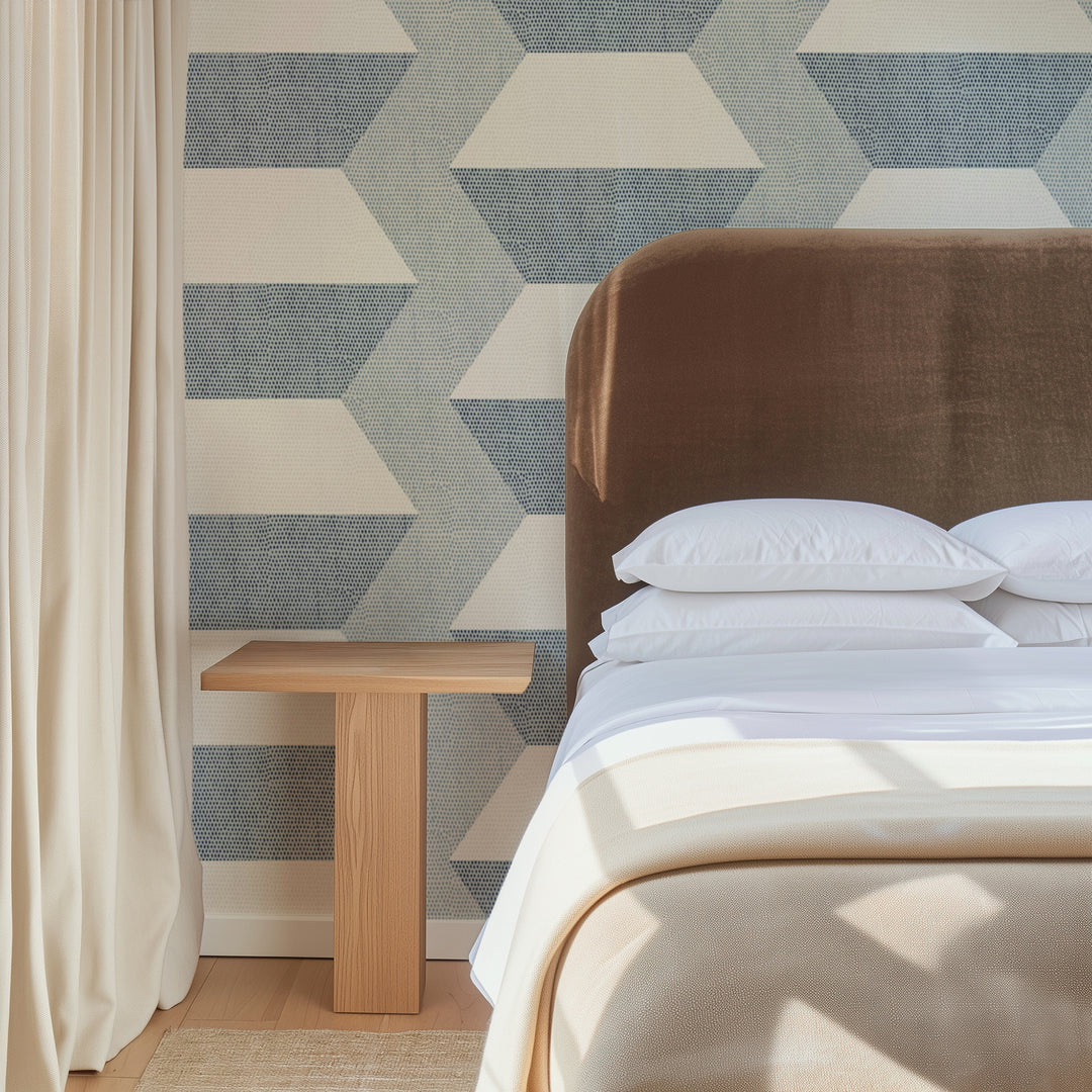 Infinity Blocks - Lacquered Blues Wallpaper