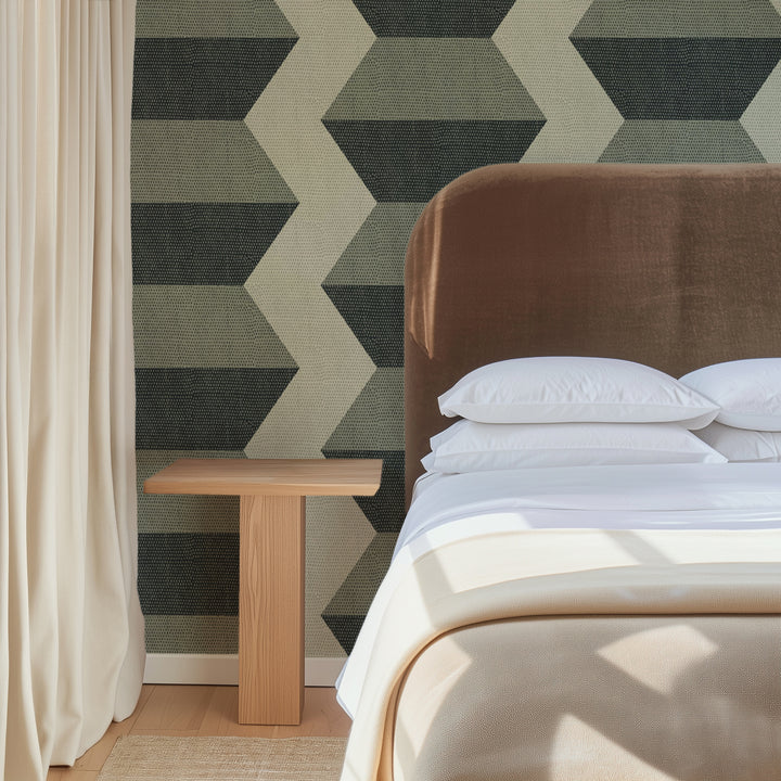 Infinity Blocks - Sage Green Wallpaper