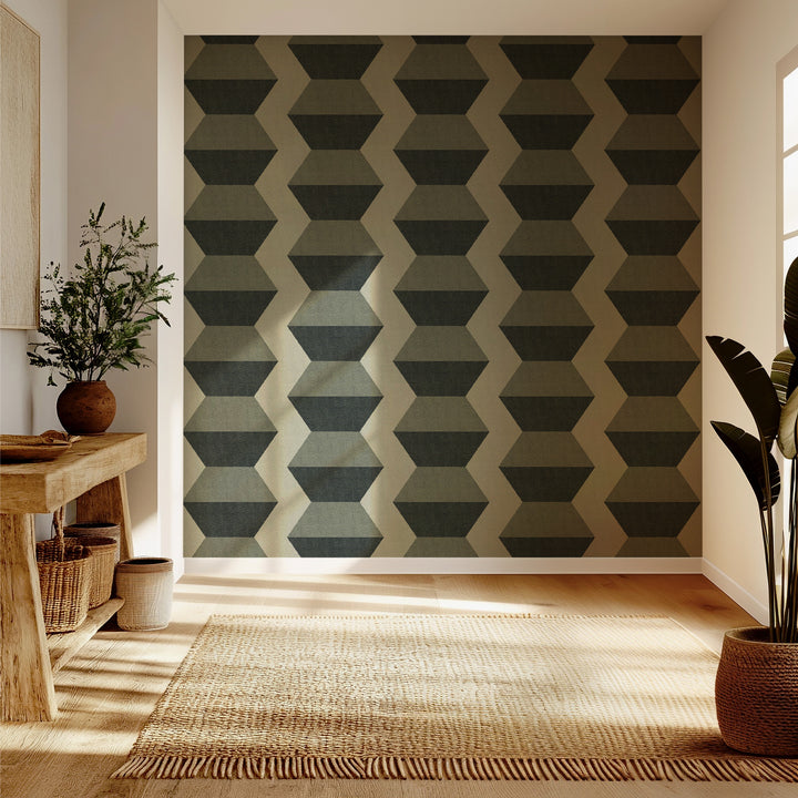 Infinity Blocks - Sage Green Wallpaper