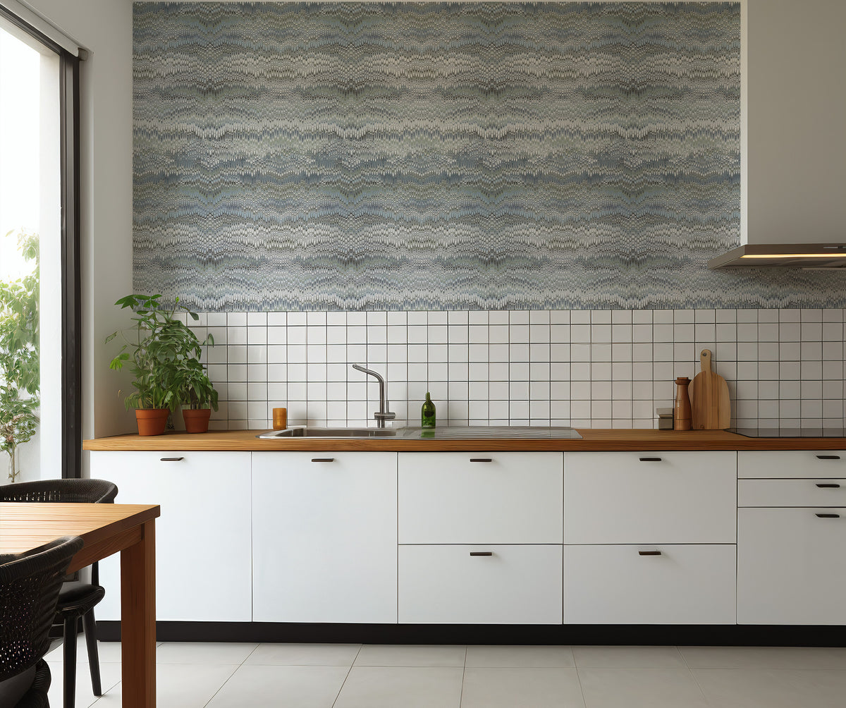 Stonewashed -Ashen Blue Wallpaper - Mitchell Black