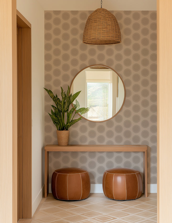 Sunburst - Ceramic Pink Wallpaper