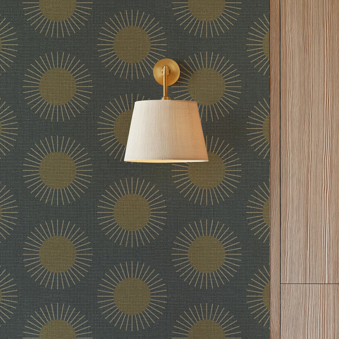 Sunburst Midnight Sun Grasscloth