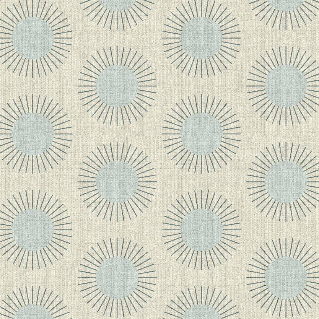 Sunburst Solar Blue Grasscloth