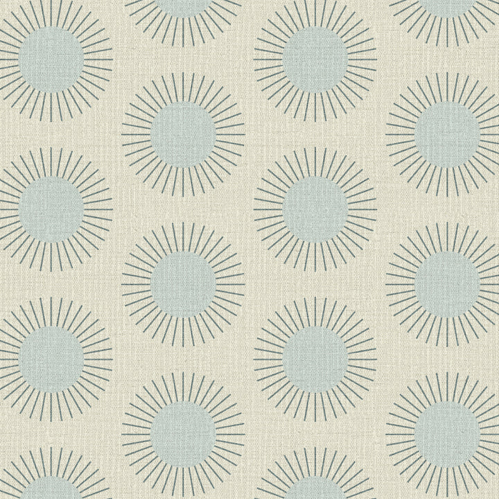 Sunburst Solar Blue Grasscloth