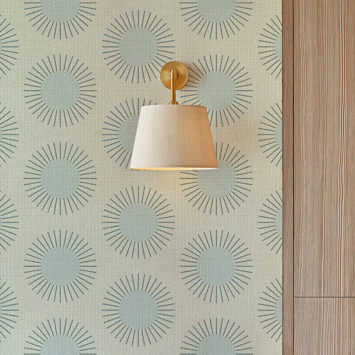 Sunburst Solar Blue Grasscloth