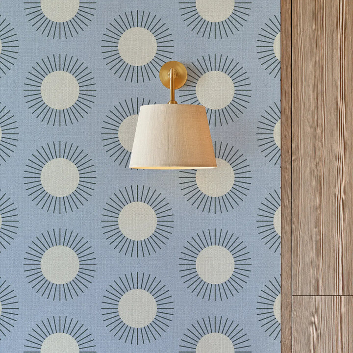 Sunburst Sky Blue Grasscloth