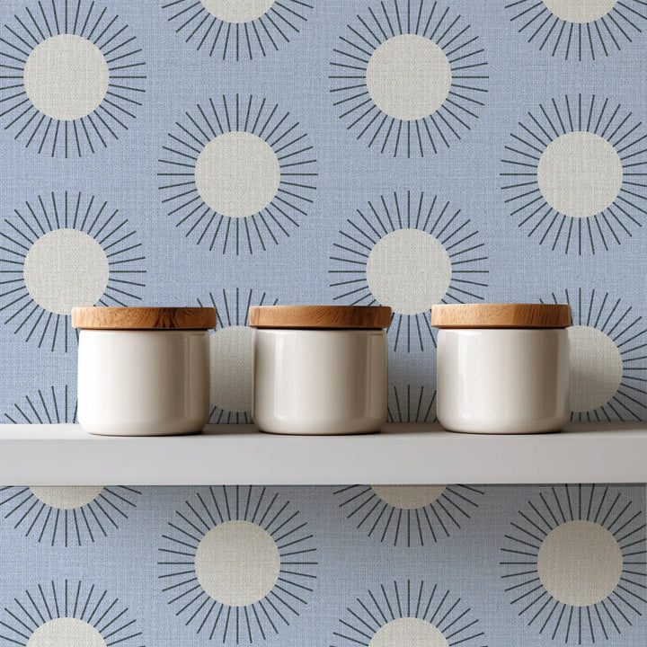 Sunburst Sky Blue Grasscloth