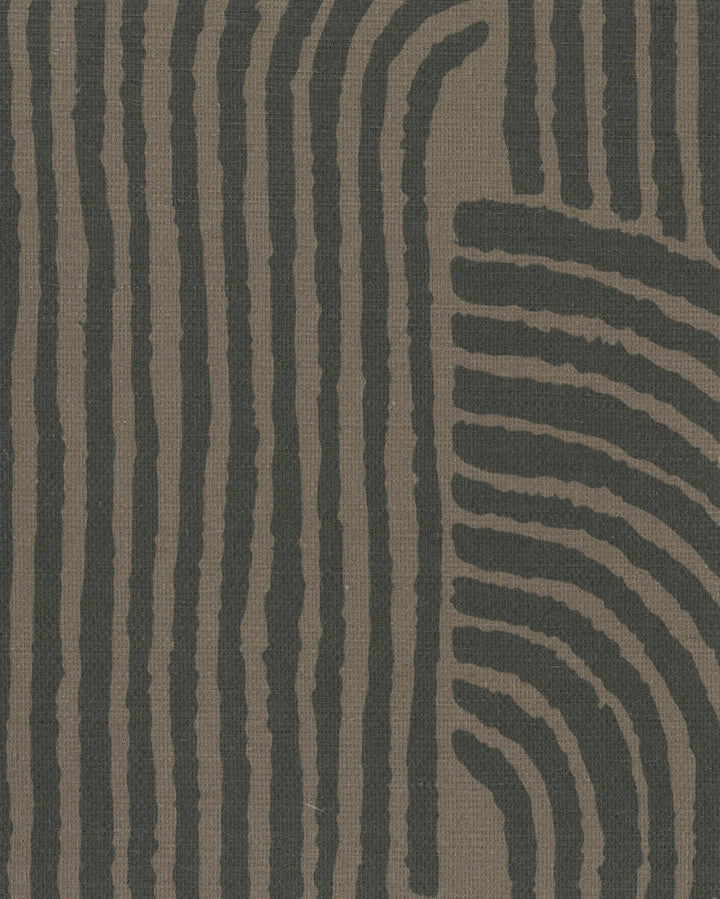 Woven Arcs Cocoa Brown Grasscloth