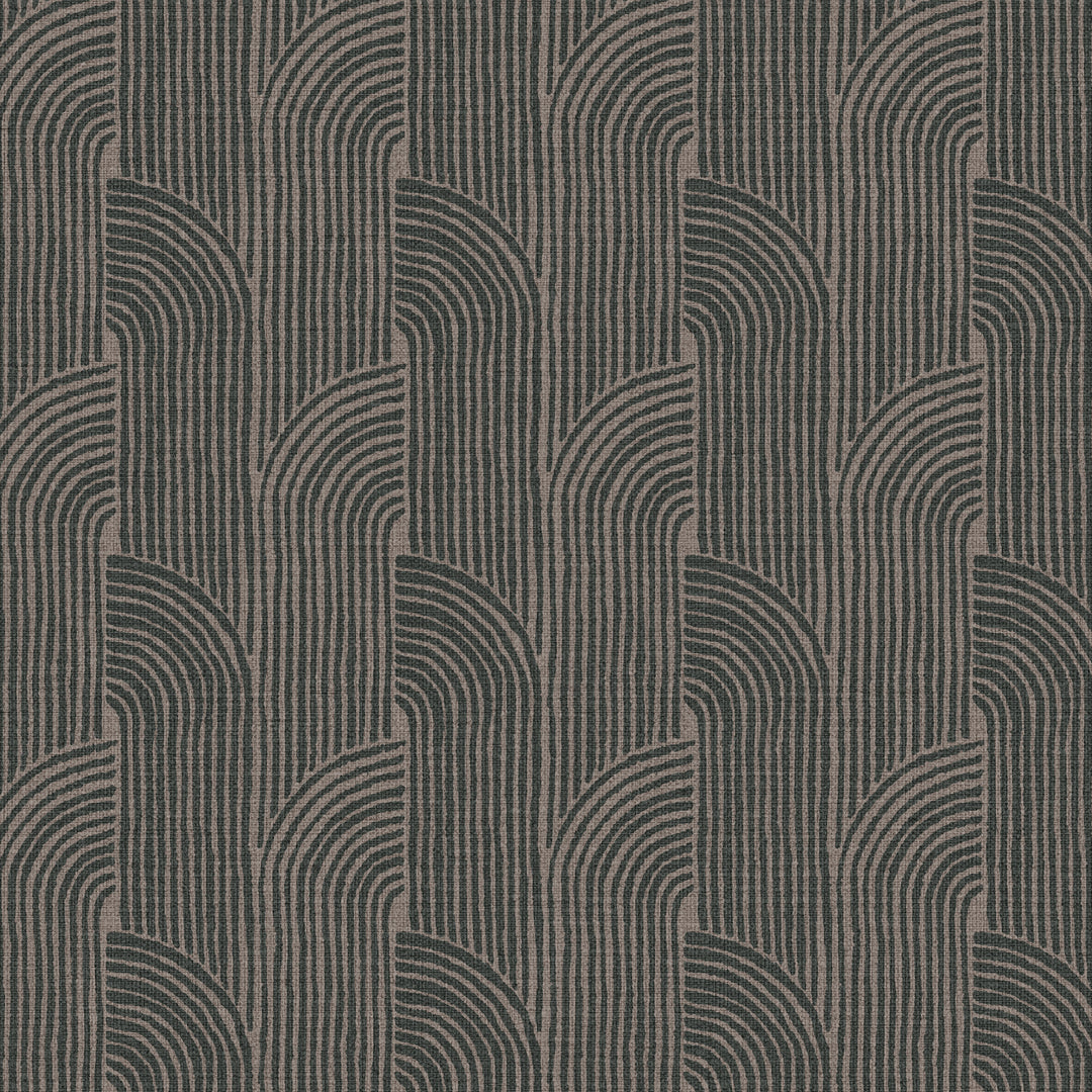 Woven Arcs Cocoa Brown Grasscloth
