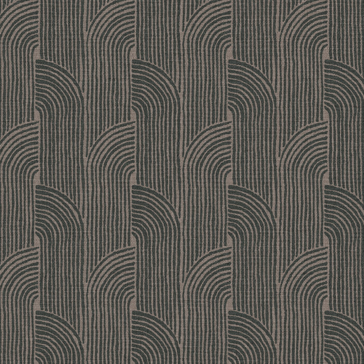 Woven Arcs Cocoa Brown Grasscloth