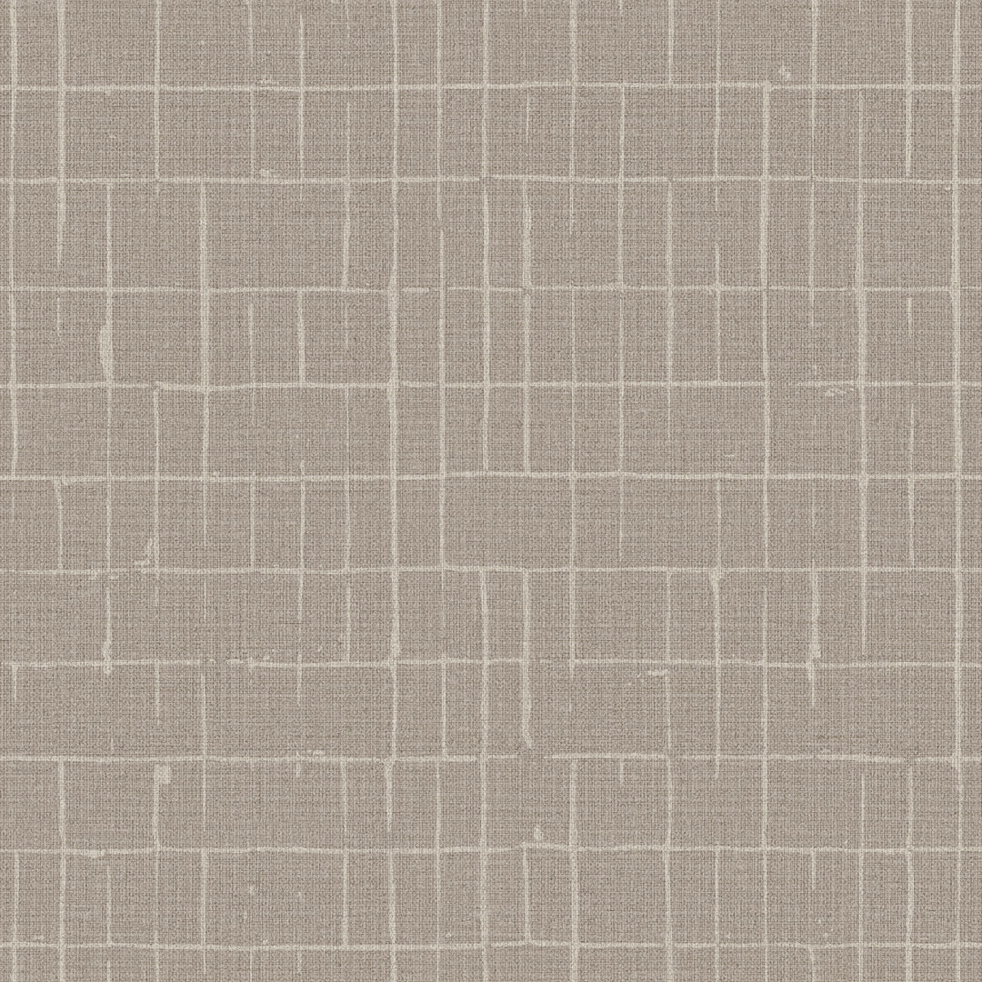 Fractured Grid Earthen Beige Grasscloth