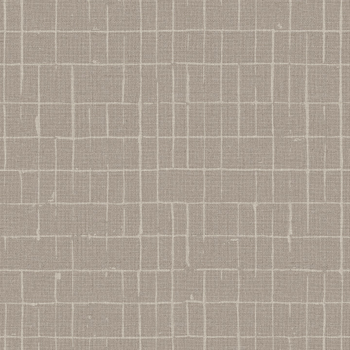 Fractured Grid Earthen Beige Grasscloth