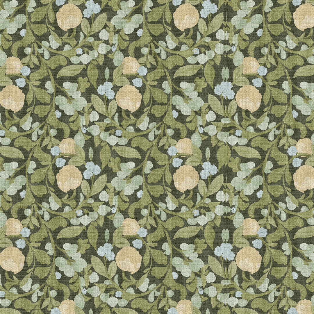Budding Grove Deep Olive Grasscloth