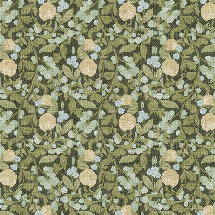 Budding Grove Deep Olive Grasscloth
