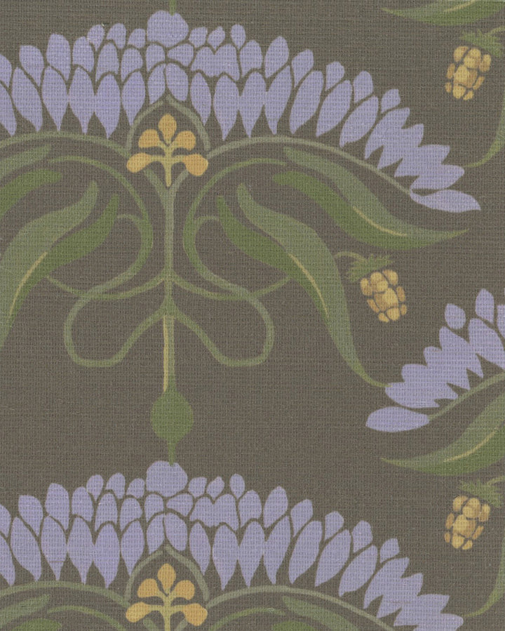 Fleur De Reve Brown Lavender Grasscloth