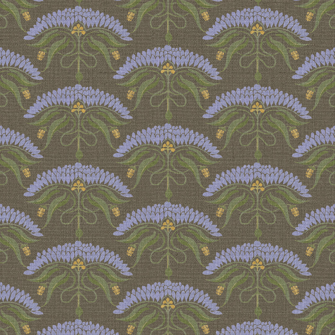 Fleur De Reve Brown Lavender Grasscloth