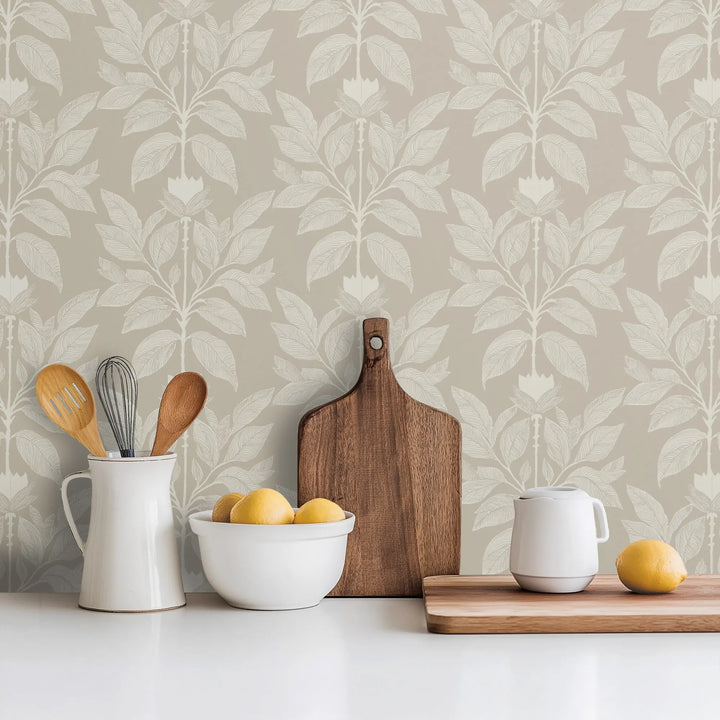 Wayward Petal - Dry Brush Brown Floral Wallpaper