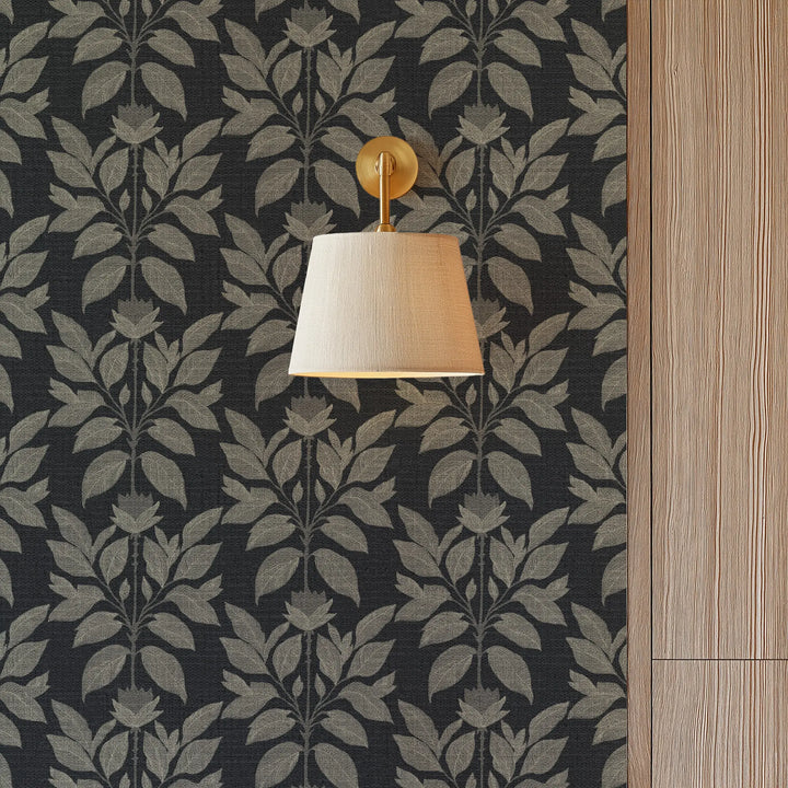 Wayward Petal Chimney Black Grasscloth