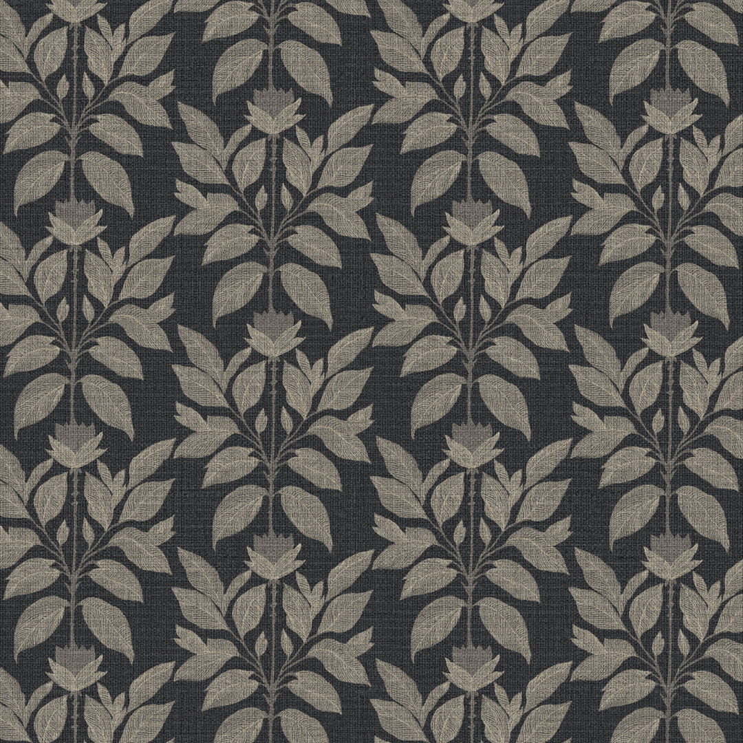 Wayward Petal Chimney Black Grasscloth