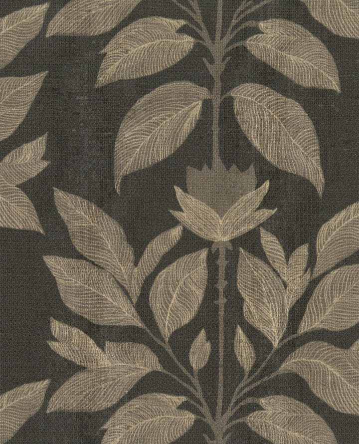 Wayward Petal Chimney Black Grasscloth