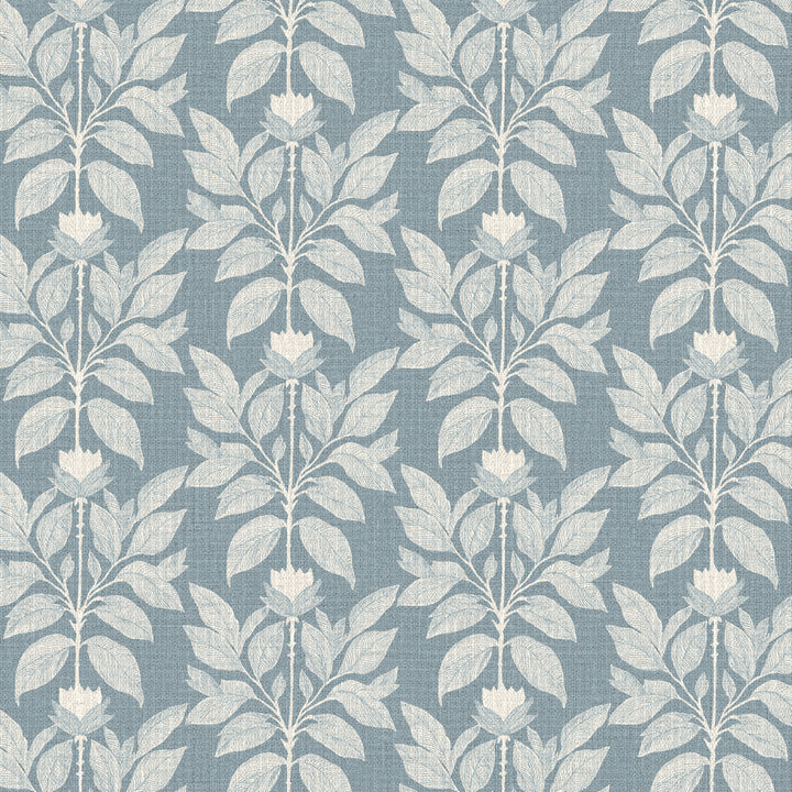 Wayward Petal Lacquered Blues Grasscloth